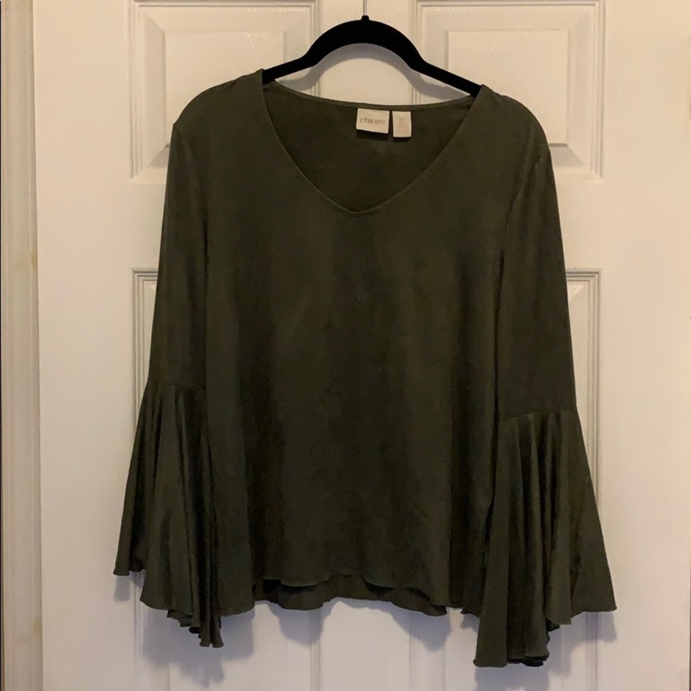 Dark olive green “suede like”shirt